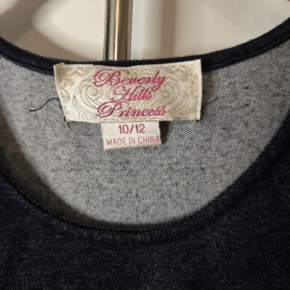Vintage Beverly Hills Princess Girls Tank Dress – Navy Blue with Polka Dot Skirt